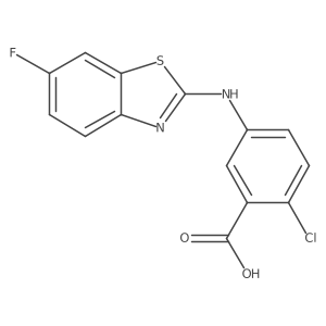 2-Chloro-5-((6-fluorobenzo[d]thiazol-2-yl)amino)benzoic acid Structure
