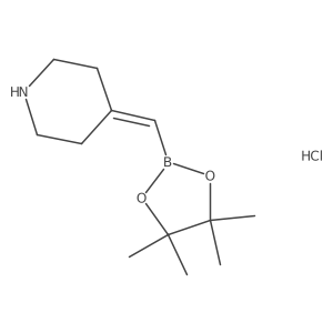 4-((4,4,5,5-Tetramethyl-1,3,2-dioxaborolan-2-yl)methylene)piperidine hydrochloride Structure