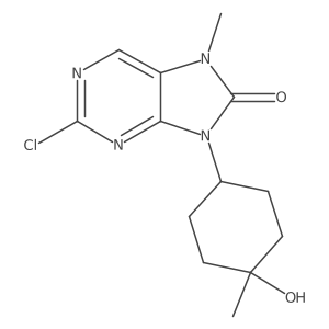 2-Chloro-9-(4-hydroxy-4-methylcyclohexyl)-7-methyl-7,9-dihydro-8H-purin-8-one结构式