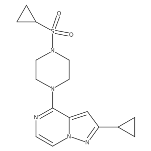 1-(Cyclopropanesulfonyl)-4-{2-cyclopropylpyrazolo[1,5-a]pyrazin-4-yl}piperazine结构式
