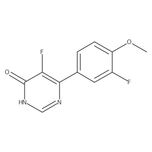 5-Fluoro-6-(3-fluoro-4-methoxyphenyl)-3,4-dihydropyrimidin-4-one结构式