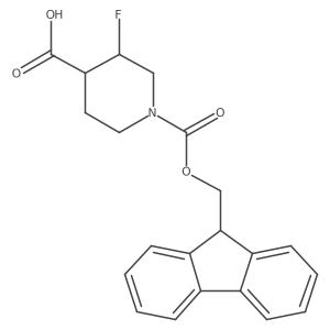 rac-(3R,4S)-1-{[(9H-fluoren-9-yl)methoxy]carbonyl}-3-fluoropiperidine-4-carboxylic acid Structure
