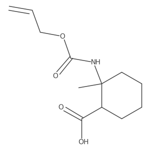 2-Methyl-2-{[(prop-2-en-1-yloxy)carbonyl]amino}cyclohexane-1-carboxylic acid结构式