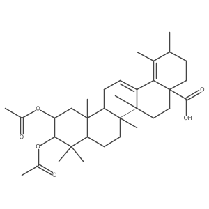 Ursa-12,18-dien-28-oic acid, 2,3-bis(acetyloxy)- Structure