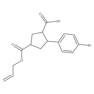 rac-(3R,4S)-4-(4-bromophenyl)-1-[(prop-2-en-1-yloxy)carbonyl]pyrrolidine-3-carboxylic acid Structure
