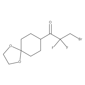 3-Bromo-2,2-difluoro-1-(1,4-dioxaspiro[4.5]decan-8-yl)propan-1-one结构式