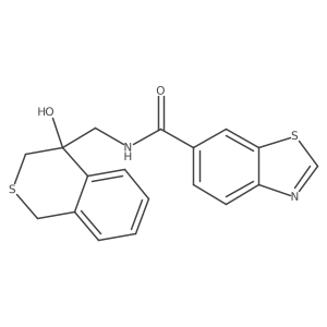 N-[(4-hydroxy-3,4-dihydro-1H-2-benzothiopyran-4-yl)methyl]-1,3-benzothiazole-6-carboxamide Structure
