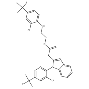 2-{1-[3-chloro-5-(trifluoromethyl)pyridin-2-yl]-1H-indol-2-yl}-N-(2-{[3-chloro-5-(trifluoromethyl)pyridin-2-yl]amino}ethyl)acetamide Structure