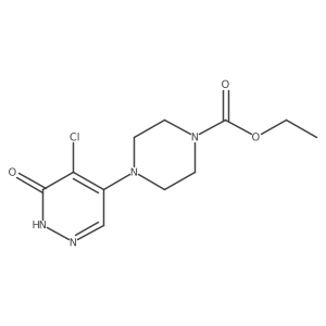 Ethyl 4-(5-chloro-6-oxo-1,6-dihydro-4-pyridazinyl)-1-piperazinecarboxylate结构式
