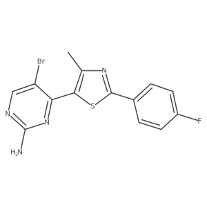 5-Bromo-4-[2-(4-fluorophenyl)-4-methyl-1,3-thiazol-5-yl]pyrimidin-2-amine结构式