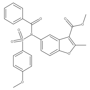 methyl 5-(N-((4-methoxyphenyl)sulfonyl)benzamido)-2-methylbenzofuran-3-carboxylate结构式