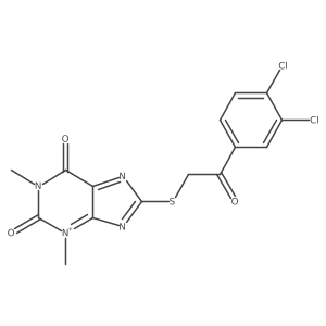 8-[2-(3,4-Dichlorophenyl)-2-oxoethyl]sulfanyl-1,3-dimethylpurin-3-ium-2,6-dione结构式