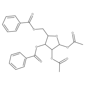 (2R,3R,4S,5R)-4-(Benzoyloxy)-5-((benzoyloxy)methyl)tetrahydrofuran-2,3-diyl diacetate结构式