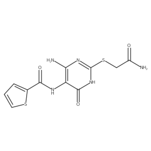 N-(4-amino-2-((2-amino-2-oxoethyl)thio)-6-oxo-1,6-dihydropyrimidin-5-yl)thiophene-2-carboxamide Structure