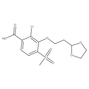 Benzoic acid, 2-chloro-3-[2-(1,3-dioxolan-2-yl)ethoxy]-4-(methylsulfonyl)- Structure