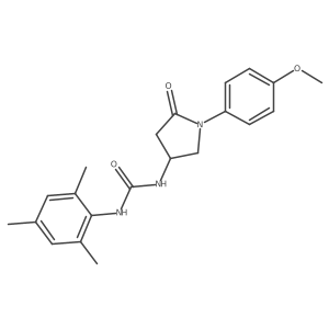 1-Mesityl-3-(1-(4-methoxyphenyl)-5-oxopyrrolidin-3-yl)urea结构式