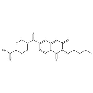 1-(2,4-dioxo-3-pentyl-4aH-quinazoline-7-carbonyl)piperidine-4-carboxamide结构式