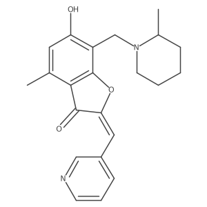 (Z)-6-hydroxy-4-methyl-7-((2-methylpiperidin-1-yl)methyl)-2-(pyridin-3-ylmethylene)benzofuran-3(2H)-one Structure