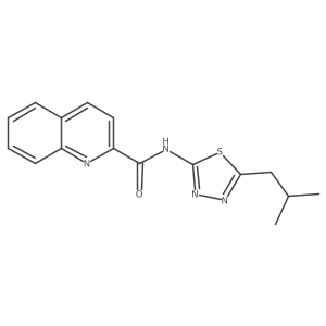 N-[5-(2-methylpropyl)-1,3,4-thiadiazol-2-yl]quinoline-2-carboxamide结构式