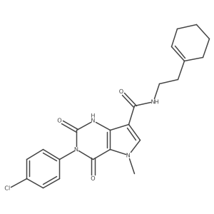 3-(4-chlorophenyl)-N-[2-(cyclohex-1-en-1-yl)ethyl]-5-methyl-2,4-dioxo-1H,2H,3H,4H,5H-pyrrolo[3,2-d]pyrimidine-7-carboxamide结构式