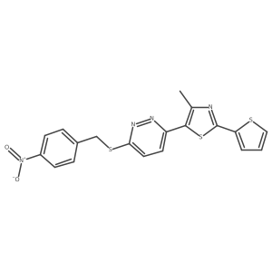 4-Methyl-5-(6-((4-nitrobenzyl)thio)pyridazin-3-yl)-2-(thiophen-2-yl)thiazole Structure