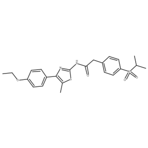 N-(4-(4-ethoxyphenyl)-5-methylthiazol-2-yl)-2-(4-(isopropylsulfonyl)phenyl)acetamide结构式