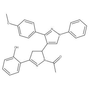1-(5-(2-hydroxyphenyl)-3'-(4-methoxyphenyl)-1'-phenyl-3,4-dihydro-1'H,2H-[3,4'-bipyrazol]-2-yl)ethanone Structure