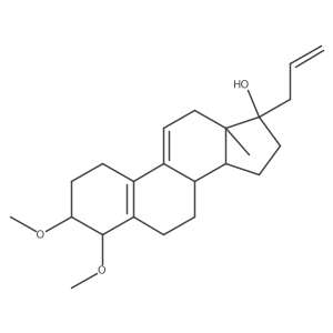 (8S,13S,14S,17R)-3,4-dimethoxy-13-methyl-17-prop-2-enyl-2,3,4,6,7,8,12,14,15,16-decahydro-1H-cyclopenta[a]phenanthren-17-ol结构式
