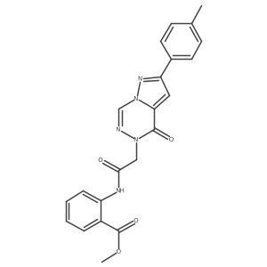 Methyl 2-(2-(oxo-8-(p-tolyl)pyrazolo[1,5-d][1,2,4]triazin-1-yl)acetamido)benzoate结构式