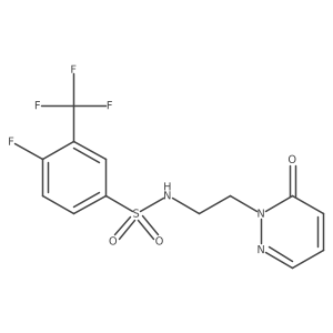 4-fluoro-N-(2-(6-oxopyridazin-1(6H)-yl)ethyl)-3-(trifluoromethyl)benzenesulfonamide结构式