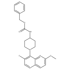 [1-(3-Fluoro-6-methoxy-[1,5]naphthyridin-4-yl)-piperidin-4-yl]-carbamic acid benzyl ester结构式