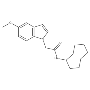 N-cyclooctyl-2-(5-methoxy-1H-indol-1-yl)acetamide结构式