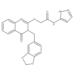 2-({3-[(2H-1,3-benzodioxol-5-yl)methyl]-4-oxo-3,4-dihydroquinazolin-2-yl}sulfanyl)-N-(4H-1,2,4-triazol-3-yl)acetamide Structure