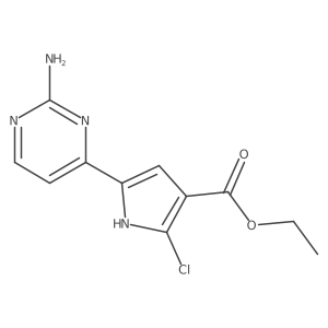 Ethyl 5-(2-amino-4-pyrimidinyl)-2-chloro-1H-pyrrole-3-carboxylate结构式