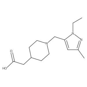 2-{1-[(1-ethyl-3-methyl-1H-pyrazol-5-yl)methyl]piperidin-4-yl}acetic acid结构式