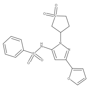 N-(1-(1,1-dioxidotetrahydrothiophen-3-yl)-3-(furan-2-yl)-1H-pyrazol-5-yl)benzenesulfonamide Structure