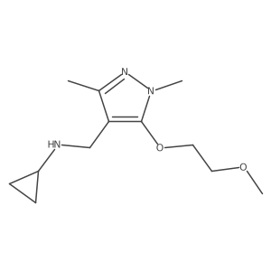 N-Cyclopropyl-5-(2-methoxyethoxy)-1,3-dimethyl-1H-pyrazole-4-methanamine结构式