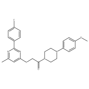 2-{[2-(4-Fluorophenyl)-6-methylpyrimidin-4-yl]sulfanyl}-1-[4-(4-methoxyphenyl)piperazin-1-yl]ethan-1-one Structure
