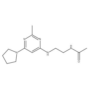 N-(2-((2-methyl-6-(pyrrolidin-1-yl)pyrimidin-4-yl)amino)ethyl)acetamide结构式