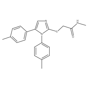 2-((1,5-di-p-tolyl-1H-imidazol-2-yl)thio)-N-methylacetamide结构式