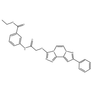 Ethyl 3-(2-((9-phenylpyrazolo[1,5-a][1,2,4]triazolo[3,4-c]pyrazin-3-yl)thio)acetamido)benzoate Structure
