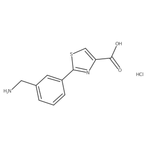 2-(3-(Aminomethyl)phenyl)thiazole-4-carboxylic acid hydrochloride Structure