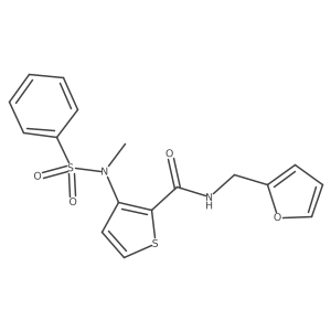 N-(furan-2-ylmethyl)-3-[methyl(phenylsulfonyl)amino]thiophene-2-carboxamide结构式