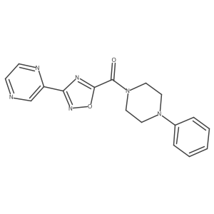 (4-Phenylpiperazin-1-yl)(3-(pyrazin-2-yl)-1,2,4-oxadiazol-5-yl)methanone结构式