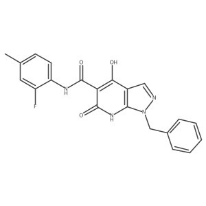 1-benzyl-N-(2-fluoro-4-methylphenyl)-4-hydroxy-6-oxo-1H,6H,7H-pyrazolo[3,4-b]pyridine-5-carboxamide结构式