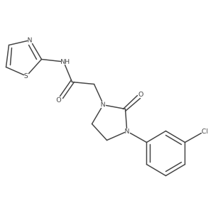 2-(3-(3-chlorophenyl)-2-oxoimidazolidin-1-yl)-N-(thiazol-2-yl)acetamide结构式