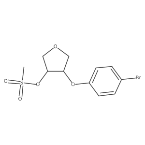 Rel-(3S,4S)-4-(4-bromophenoxy)tetrahydrofuran-3-yl methanesulfonate Structure