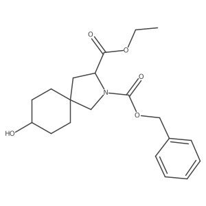 3-Ethyl 2-(phenylmethyl) 8-hydroxy-2-azaspiro[4.5]decane-2,3-dicarboxylate结构式