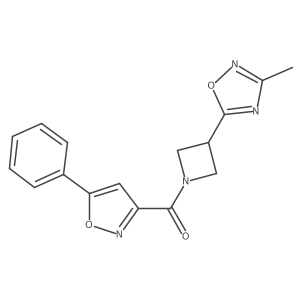 (3-(3-Methyl-1,2,4-oxadiazol-5-yl)azetidin-1-yl)(5-phenylisoxazol-3-yl)methanone Structure