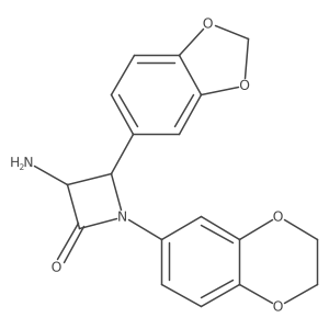 3-Amino-4-(benzo[d][1,3]dioxol-5-yl)-1-(2,3-dihydrobenzo[b][1,4]dioxin-6-yl)azetidin-2-one结构式